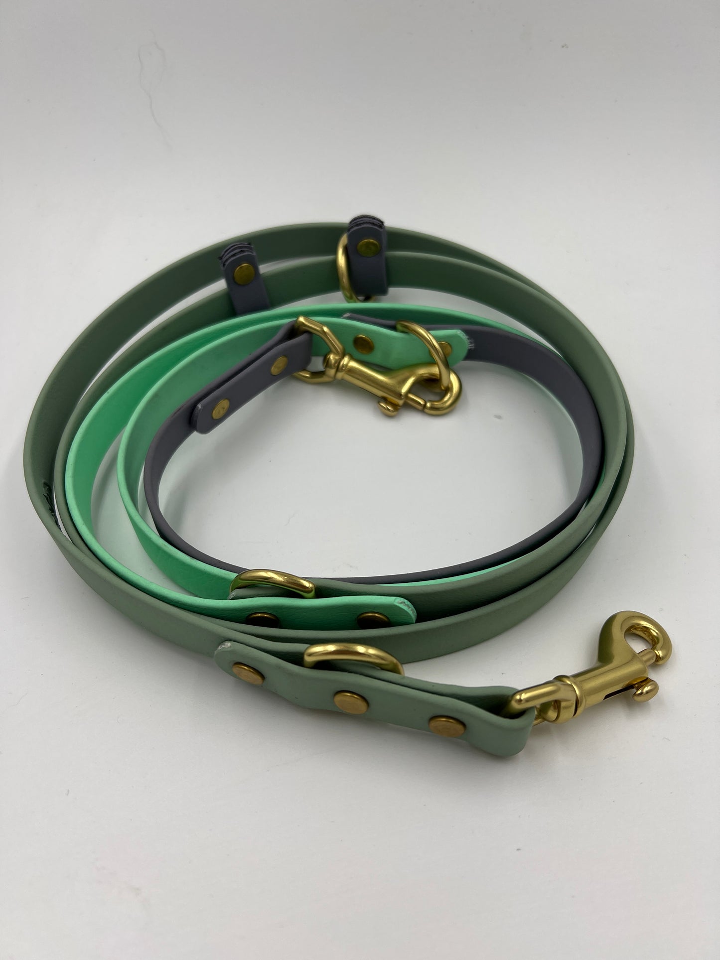 Sage, mint, grey, brass